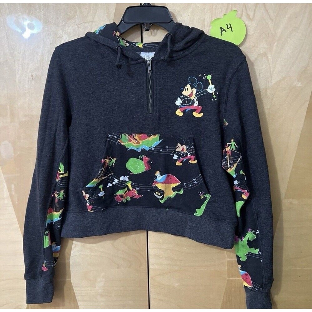 Disney Womens Sweater S Small Dark Gray Electrical Parade Mickey Mouse